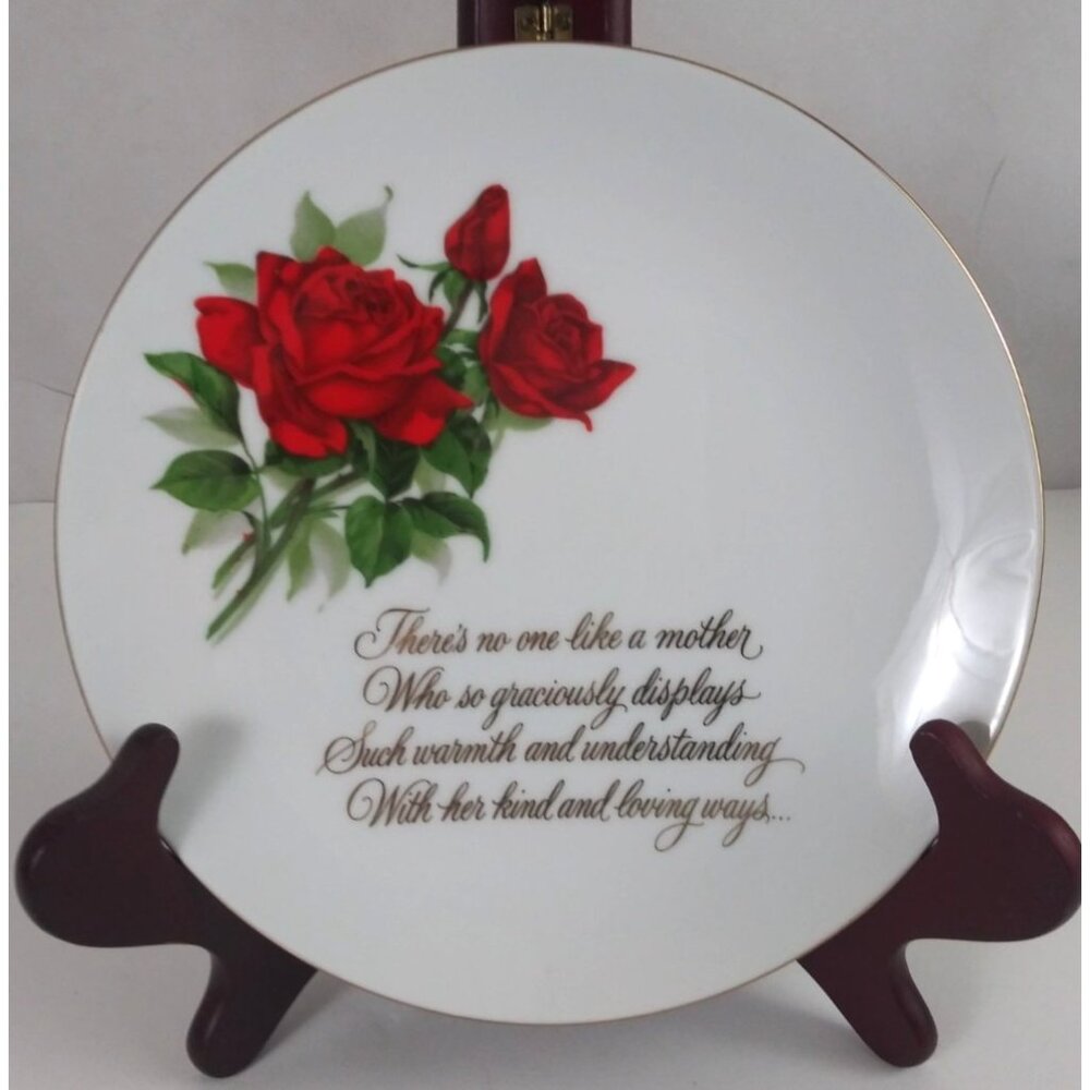 Saji Fine China There's No One Like A Mother Roses 8.5" Decorative Plate Japan